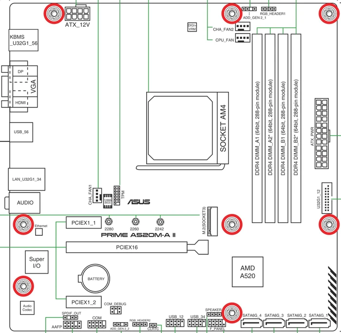 ASUS Prime A520M-A II/CSM (AMD AM4)