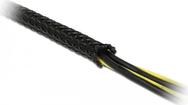 DeLOCK Geflechtschlauch dehnbar, 12mm, 10m, schwarz