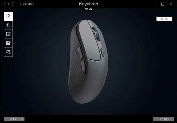 Keychron M3 4K Wireless Mouse schwarz, USB/Bluetooth