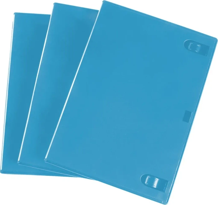 Hama Blu-ray-Doppel-Leerhülle Standard, transparent/blau, 3 Stück