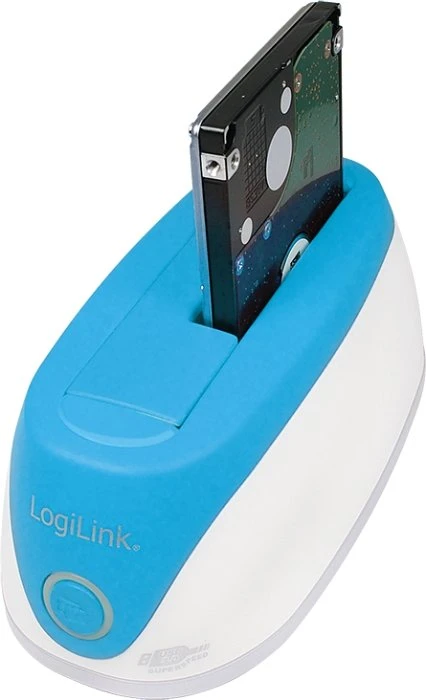 LogiLink Quickport HDD Docking Station SATA blau/weiß, USB-B 3.0