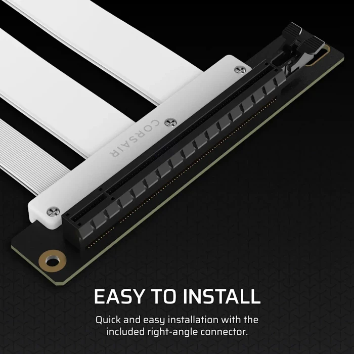 Corsair Premium Riser-Kabel, gewinkelt, PCIe 5.0, 175mm, weiß