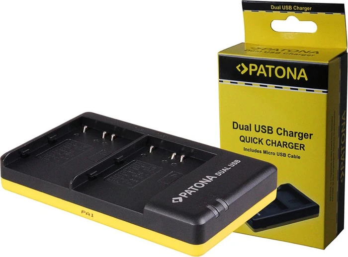 Patona Dual Schnell-Ladegerät f. Nikon EN-EL3e inkl. Micro-USB Kabel