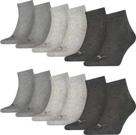 Puma Quarter Socken grau, 3 Paare (Herren)