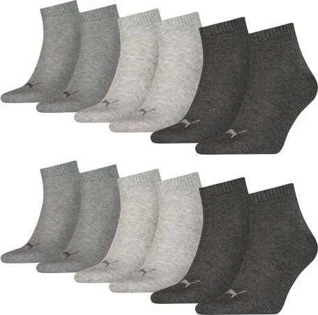 Puma Quarter Socken grau, 3 Paare (Herren)