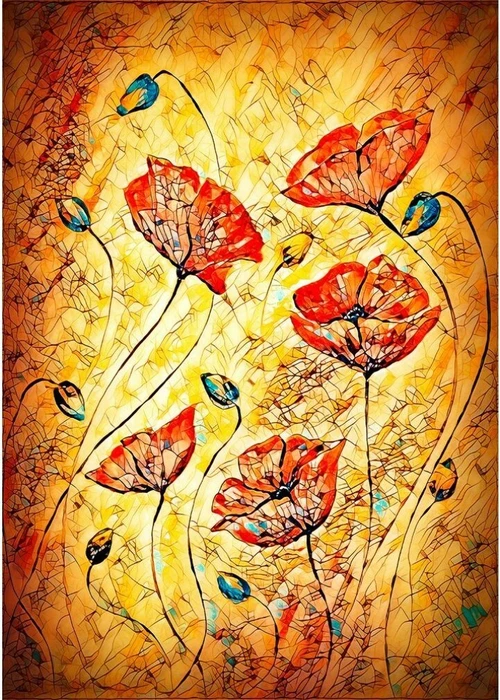 ENJOY Puzzle Red Poppies Painting
