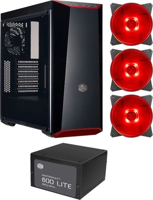 Cooler Master MasterBox Lite 5 schwarz, Acrylfenster, 600W ATX