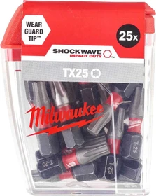 Milwaukee Shockwave Torx Bit 1/4", T25x25mm, 25 Stück