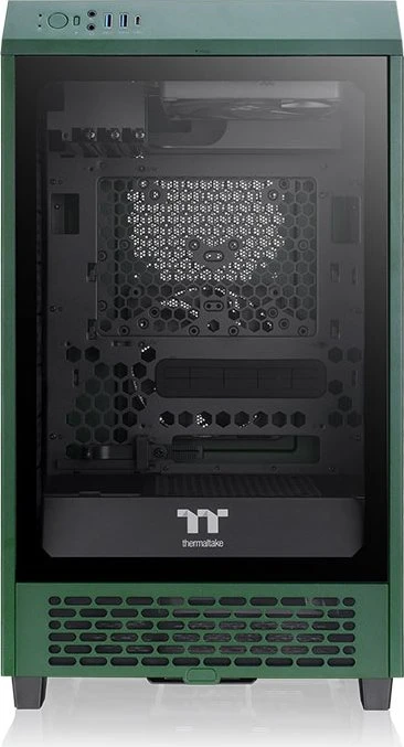 Thermaltake The Tower 200 Racing Green, grün, Glasfenster, Mini-ITX