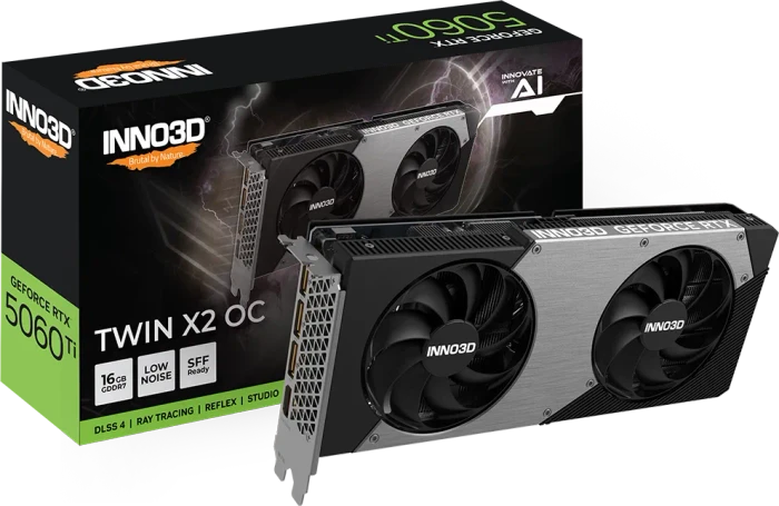 INNO3D GeForce RTX 5060 Ti Twin X2 OC, 16GB GDDR7, HDMI, 3x DP