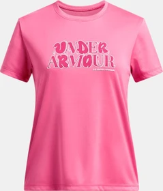 Under Armour Tech Wordmark Funktionsshirt kurzarm super pink/shaded fuchsia/white (Junior)