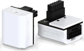 EZDIY-FAB 12VHPWR Winkeladapter 90°, Variante RVS, Sense-Pins an der Oberseite, weiß