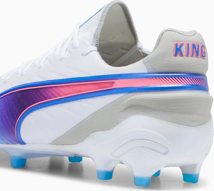Puma King Ultimate FG/AG puma white/bluemazing/flat light gray/sunset glow