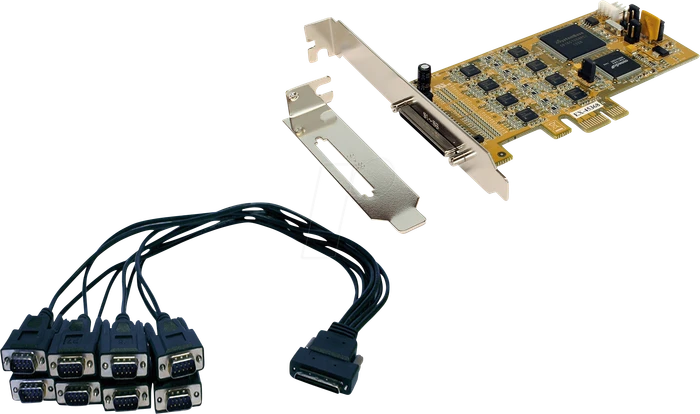 Exsys 8x seriell, PCIe 2.0 x1