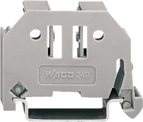 Wago Schraubenlose Endklammer 10mm breit für Tragschiene 35x15 und 35x7,5, grau, 25 Stück