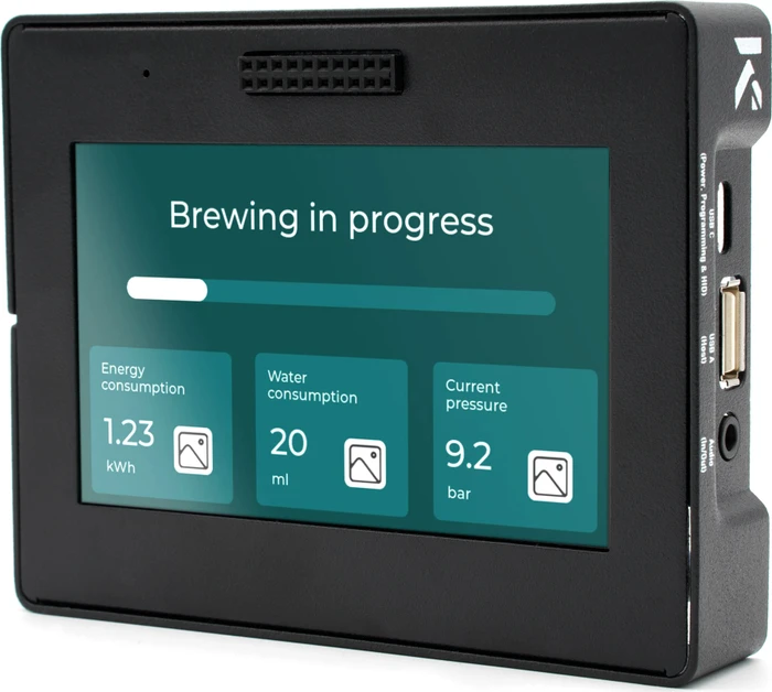 KKSB Aluminiumgehäuse für Arduino GIGA Display Shield/GIGA R1 WiFi, inkl. Display Stand, schwarz