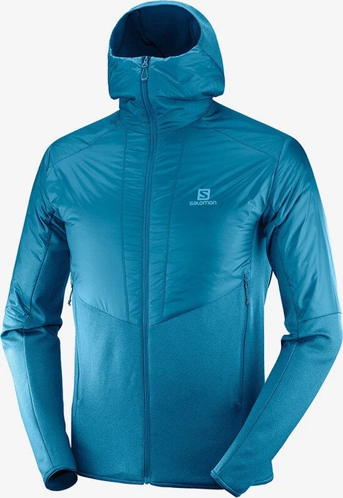 Salomon Outline Warm Hooded Jacke lyons blue/heather (Herren)