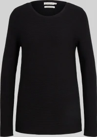 Tom Tailor Rundhalsausschnitt Strickpullover schwarz (Damen)