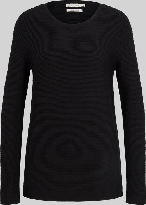 Tom Tailor Rundhalsausschnitt Strickpullover schwarz (Damen)