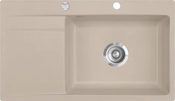 systemceram Stema 86 SL F Einbau Becken rechts mit Ablauffernbedienung fango