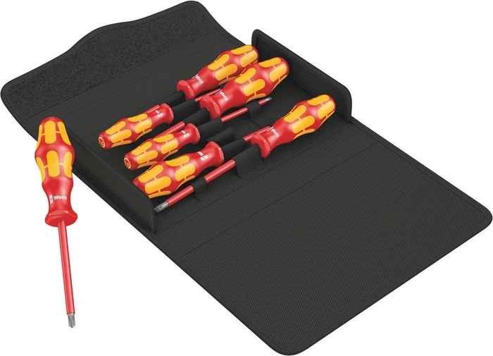 Wera Kraftform Plus Serie 100 VDE i/7 Set 1 Schraubendrehersatz inkl. Tasche, 7-tlg.