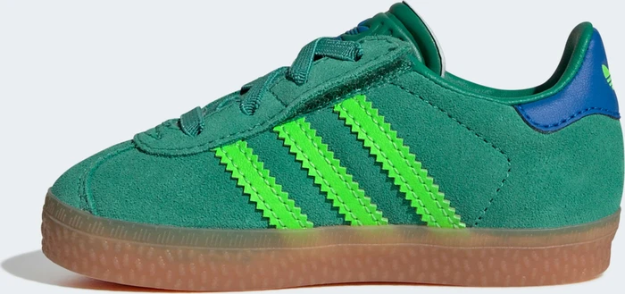adidas Gazelle Comfort Closure Elastic Laces semi court green/solar green/blue bird (Junior)