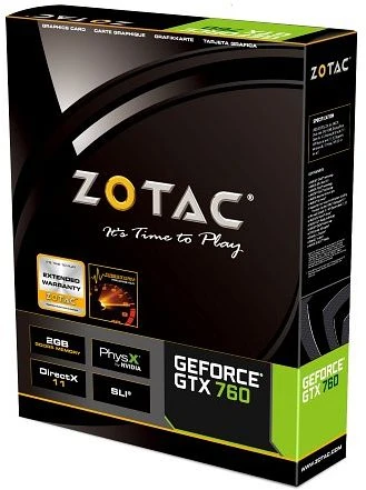 Zotac GeForce GTX 760, 2GB GDDR5, 2x DVI, HDMI, DP