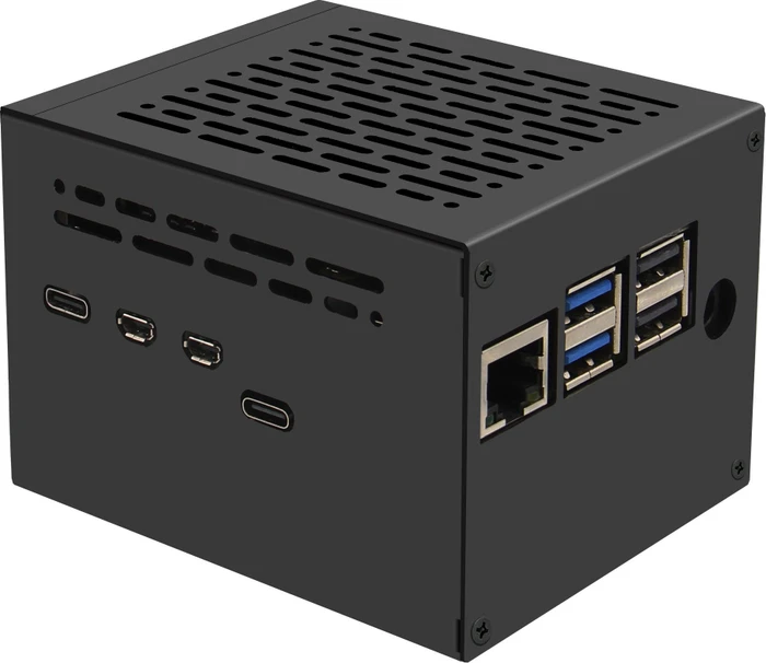 Geekworm Gehäuse für Raspberry Pi 5 X1205 Shield, schwarz
