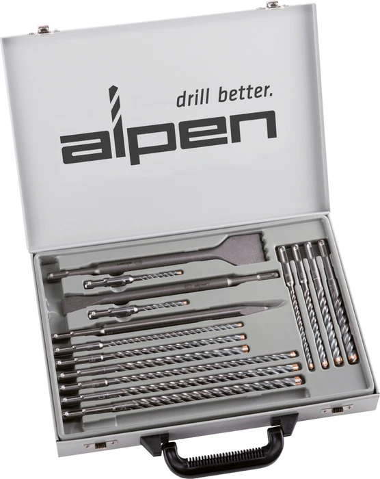 Alpen Force X Kit 16 Bohrer-/Meißel-Zubehörset inkl. Koffer, 16-tlg.