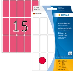 Herma Vielzwecketiketten, 20x50mm, pink, 24 Blatt (360 Etiketten)