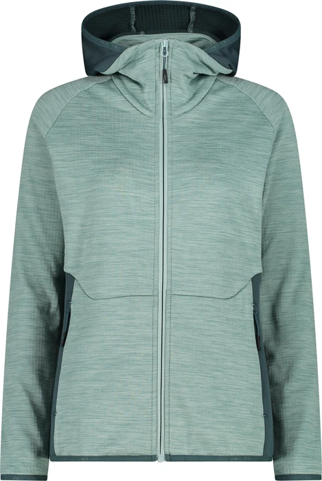 CMP Fleece Grid Tech Hoodie Jacke jade melange (Damen)