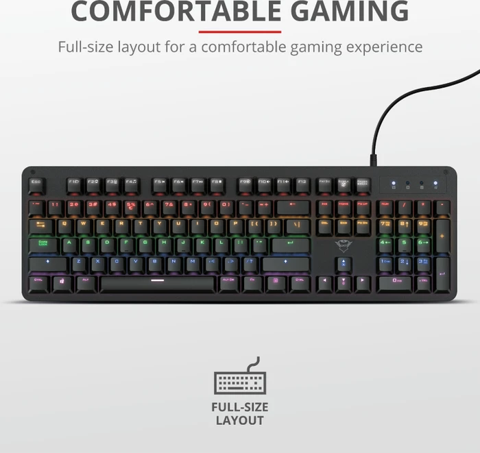 Trust Gaming GXT 863 Mazz Mechanical Keyboard, Outemu Red, USB, DE
