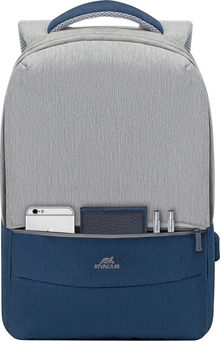 RivaCase 7562 Prater anti-theft Laptop Rucksack 15.6", grau/dunkelblau