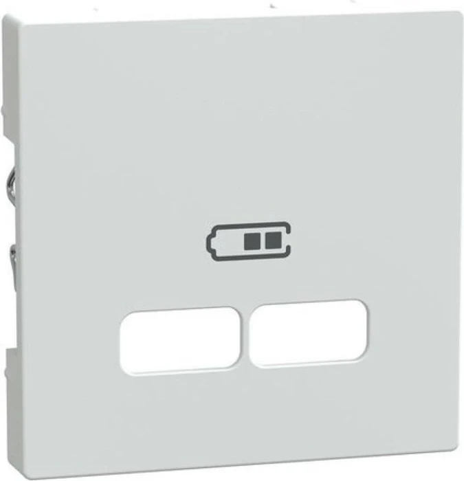 Merten System M Zentralplatte für USB Ladestation-Einsatz, polarweiß