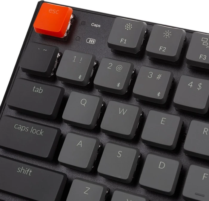 Keychron K1 V4, 80% TKL, LEDs weiß, schwarz, Gateron LOW PROFILE BROWN, USB/Bluetooth, US