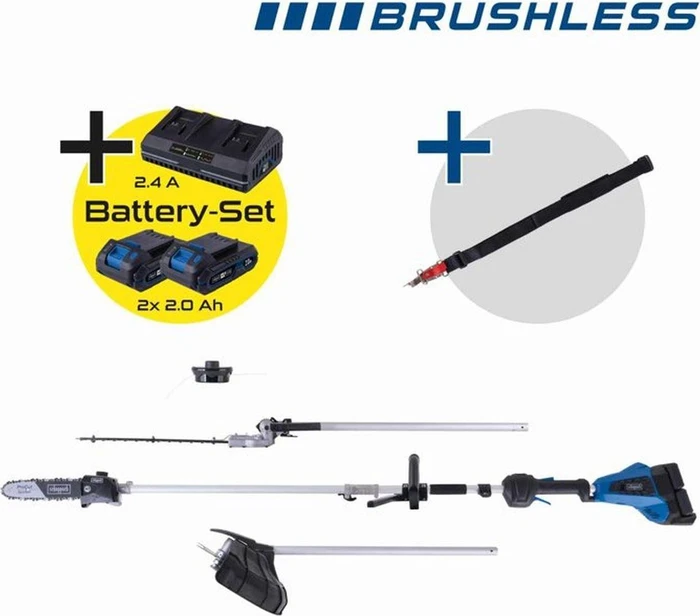 Scheppach BC-MFH400-X Akku-Motoreinheit inkl. 2 Akkus 2.5Ah + Zubehör