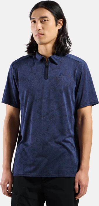 Odlo Ascent Chill-Tec Poloshirt kurzarm eclipse melange (Herren)