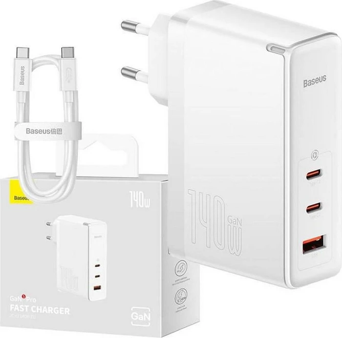 Baseus 140W GaN5 Pro Fast Charger weiß