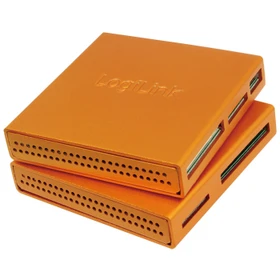 LogiLink Aluminium All-in-One Multi-Slot-Cardreader orange, USB-A 2.0 [Buchse] (CR0022)