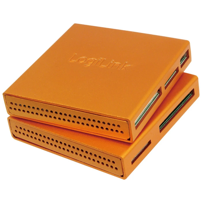 LogiLink Aluminium All-in-One Multi-Slot-Cardreader orange, USB-A 2.0 [Buchse]