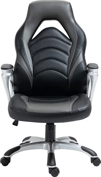 CLP Foxton Kunstleder Gamingstuhl, schwarz/grau