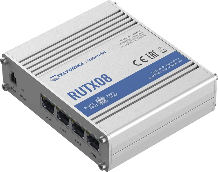 Teltonika RUTX08 Gigabit Router, 4x RJ-45, passiv PoE