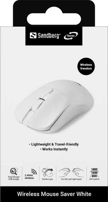 Sandberg Saver Wireless Mouse weiß, USB
