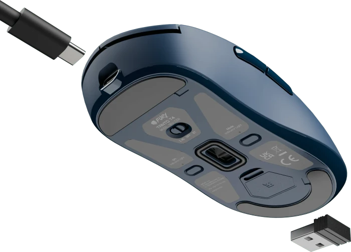 Natec Fury Tanto T4 Wireless Ultra-Lightweight Gaming Mouse Navy Blue, USB/Bluetooth