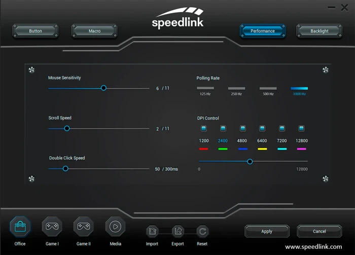 Speedlink Decus NX RGB Gaming Mouse schwarz, USB