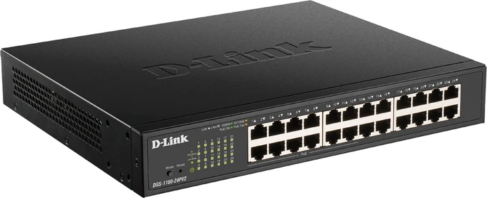 D-Link DGS-1100 Desktop Gigabit Smart Switch, 24x RJ-45, 100W PoE+