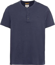 Camel Active Henley Baumwolle T-Shirt kurzarm blau (Herren)