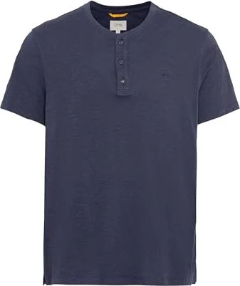 Camel Active Henley Baumwolle T-Shirt kurzarm blau (Herren)