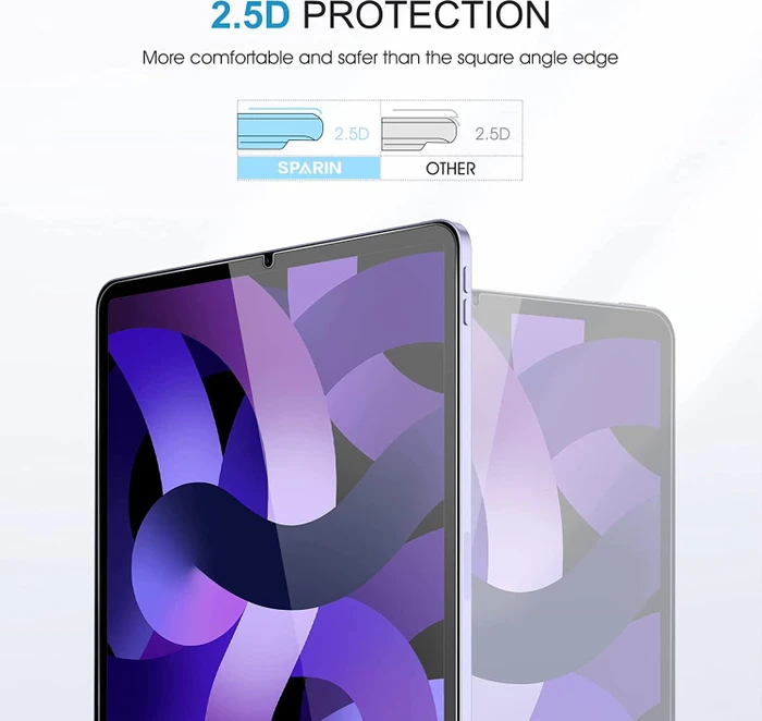 Sparin Panzerglas Schutzfolie für Apple iPad Air 4, Apple iPad Air 5, Apple iPad Pro 11