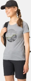 Odlo Ascent Performance Wool Light Funktionsshirt kurzarm grey melange/sharp green (Damen)